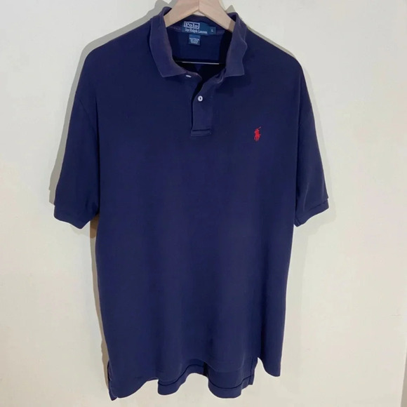 Ralph Lauren Navy Blue Polo, Large (Red Pony) - Picture 1 of 8